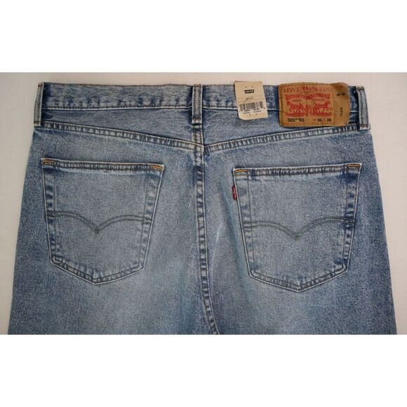 Levi's 501 Men's Sz 36x30 Blue '93 Straight Leg Button Fly Jeans $80 - Picture 6 of 8